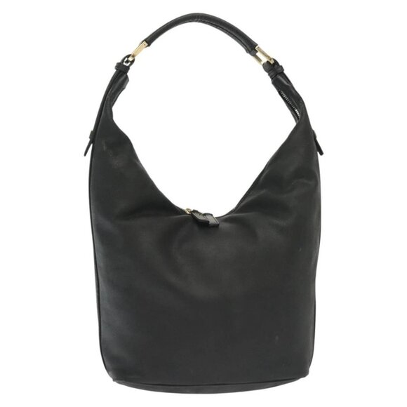 GUCCI Shoulder Bag Leather Black Gold 73885 Auth SW1477 - Picture 2 of 16